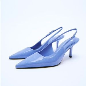 NWT ✨ Zara Patent Effect Slingback Heels